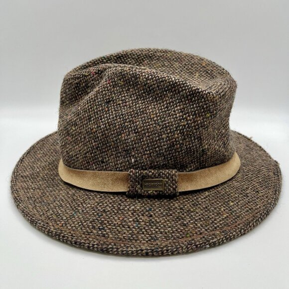 Vintage 60s MCM McGregor Wool Tweed Fedora Hat Small 6 3/4–6 7/8 Union Made USA - Picture 2 of 10